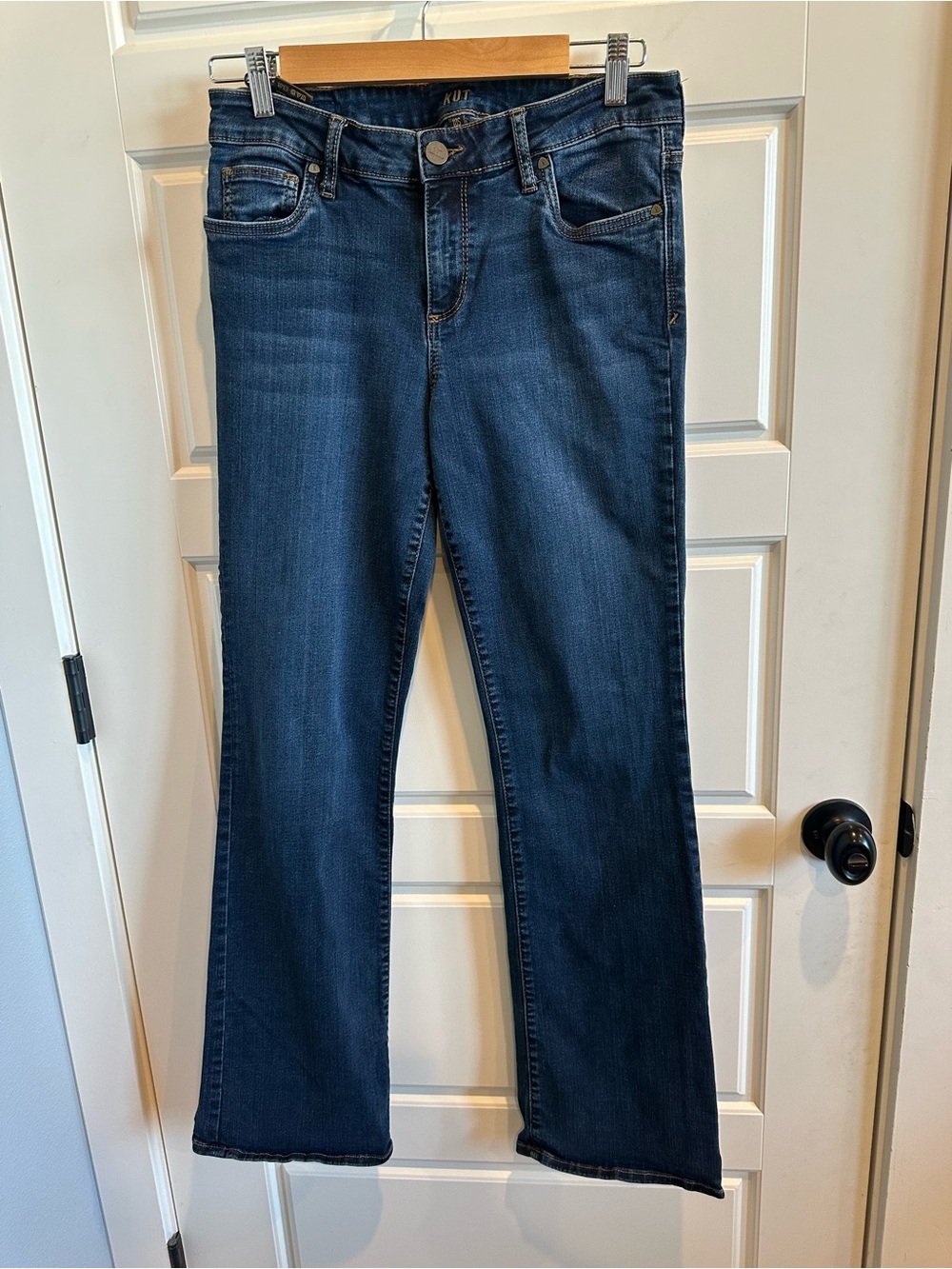 KUT From The Kloth 10 Baby Bootcut Jeans Dark Wash Stretch Denim Y2K Chic